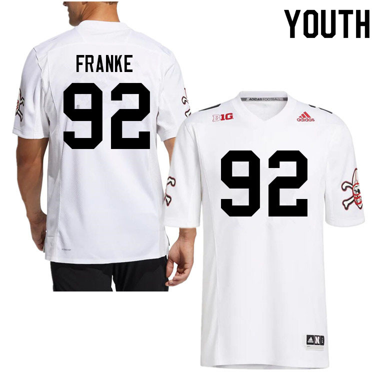 Youth #92 Brendan Franke Nebraska Cornhuskers College Football Jerseys Sale-Strategy - Click Image to Close